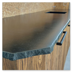 Küchenarbeitsplatte 3 cm Kanten gebrochen im Garten