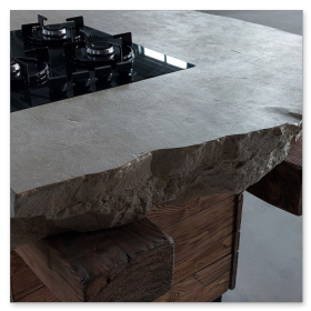 Gartenküche massiv Naturstein Marmor Kiefer