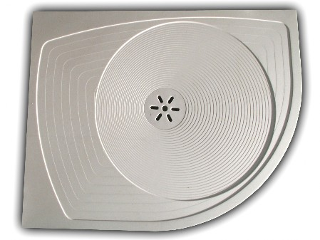 Duschtasse aus weissem Marmor massiv fugenlos bodenbündig